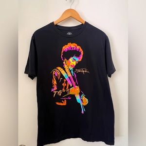 Authentic Jimi Hendrix T-Shirt concert band graphic top colorful Black XL Unisex